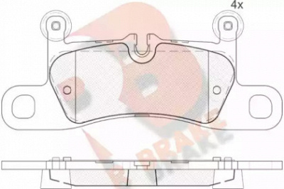 R BRAKE rb1987200 -  Комплект тормозных колодок, дисковый тормоз